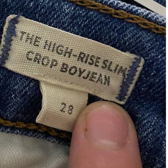Madewell The High Rise Slim Crop Boyjean Denim Jeans Medium Wash Size 28 - Picture 9 of 11